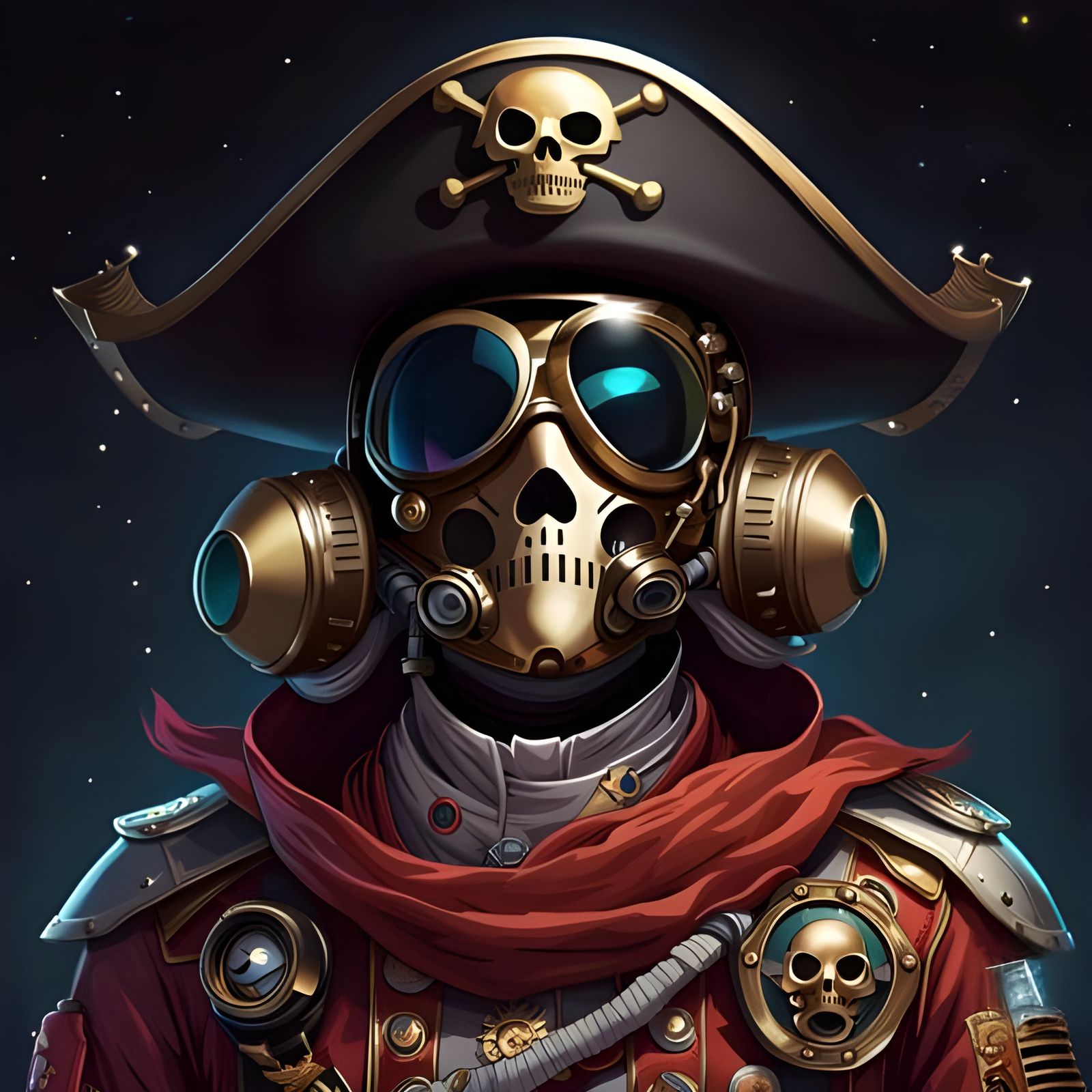 Astronaut Pirate in Cartoon Style