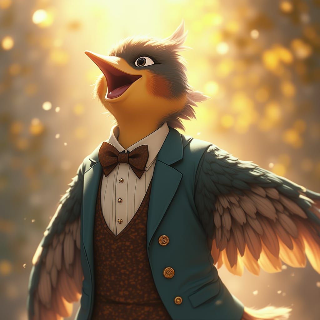 Nightingale in Elegant Formal Attire