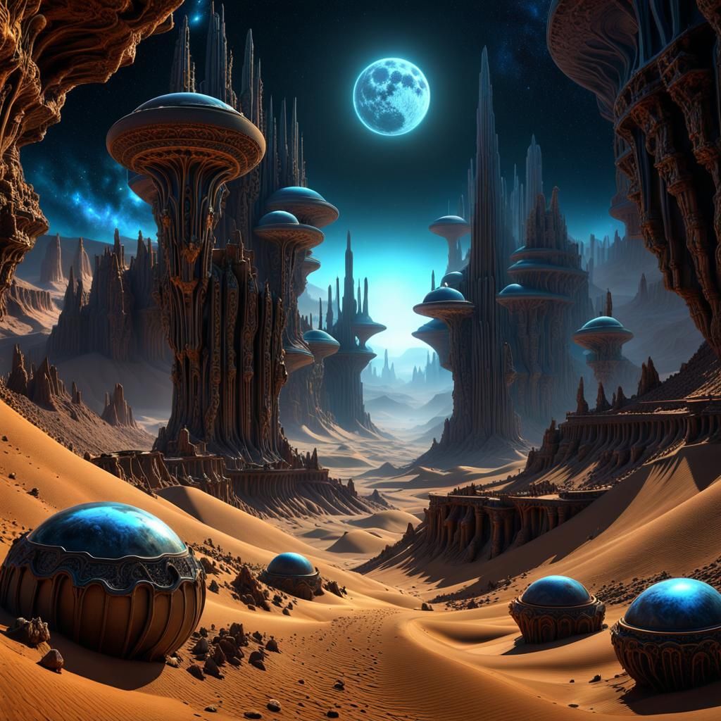 Psychedelic Bone Canyon on Alien Planet