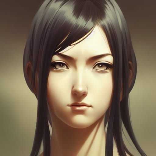 Detailed Portrait of Anime Woman in Digital Art Style