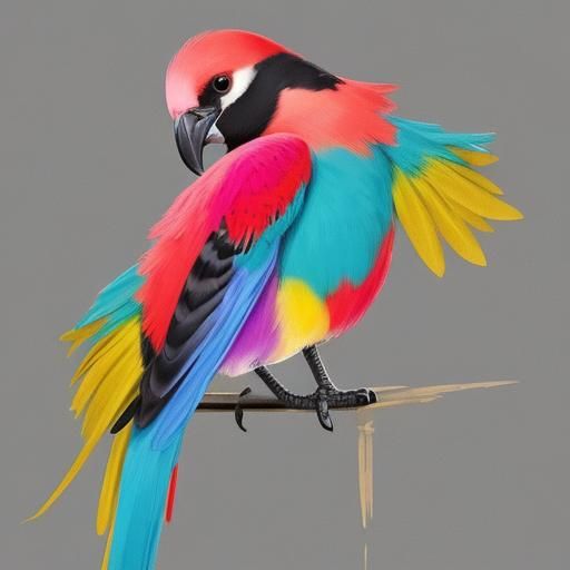 Unique Colorful Bird Generated by AI