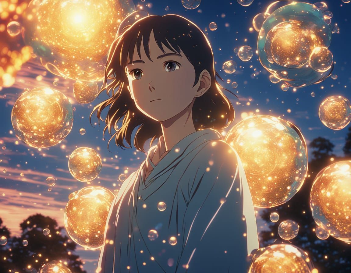 Cosmic Goddess in Bubbles: Anime Key Visual