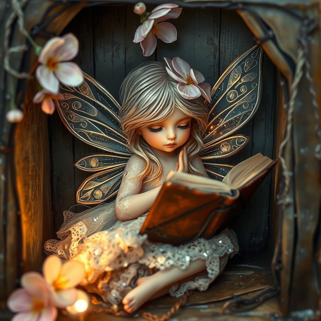 Enchanted Fairy Reading in Bellflower Nook