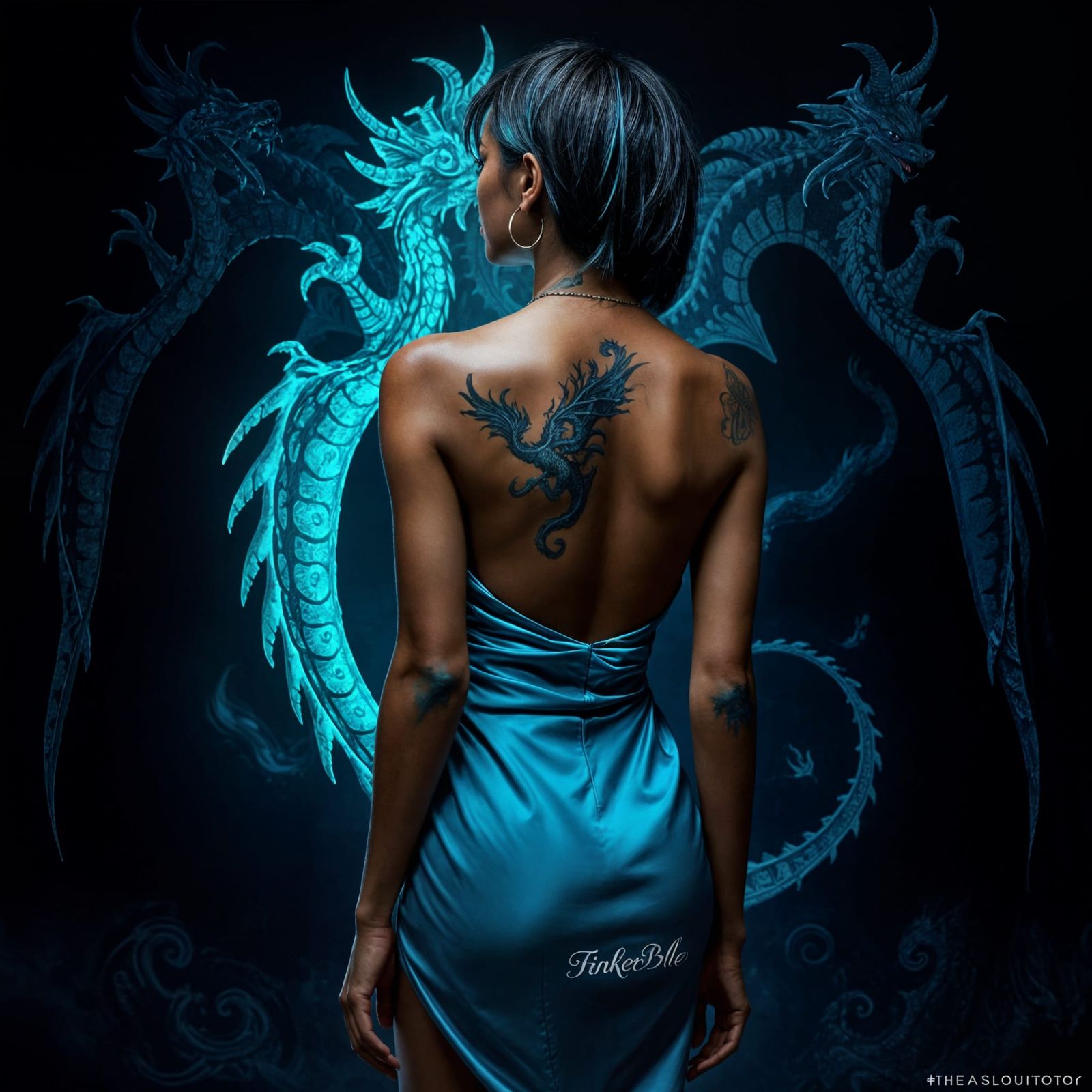 Ebony Woman Dragon Tattoo Inspired by Henry Fuseli