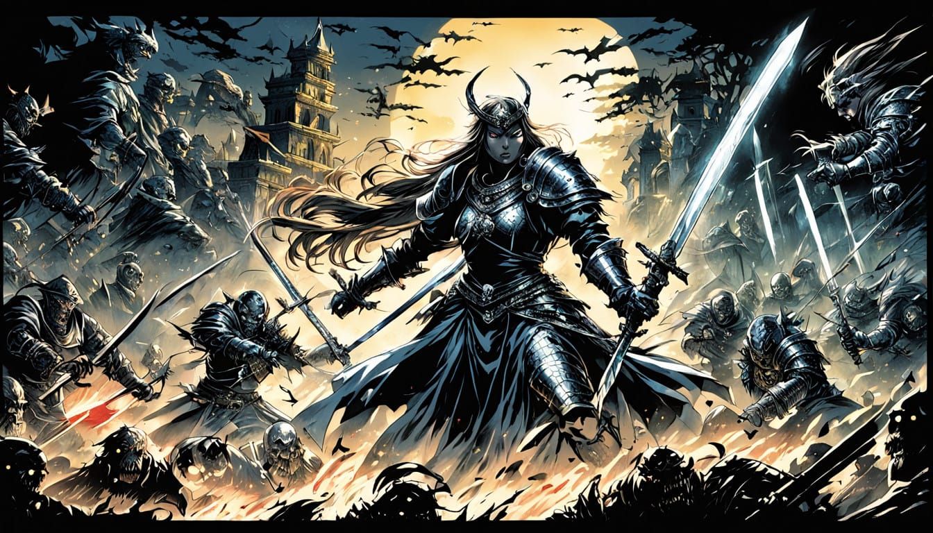 Holy Paladin Defends Against Dark Forces in a Graveyard