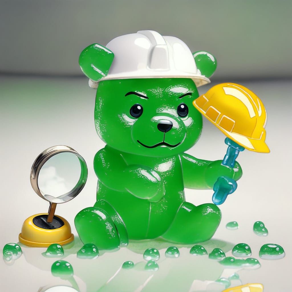 Grumpy Gummy Bear Inspects Melting Gummy Bunny in Scientific...