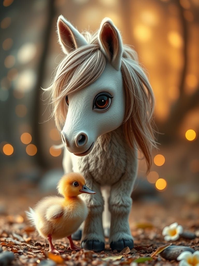 Whimsical Baby Gypsy Horse in Enchanted Forest