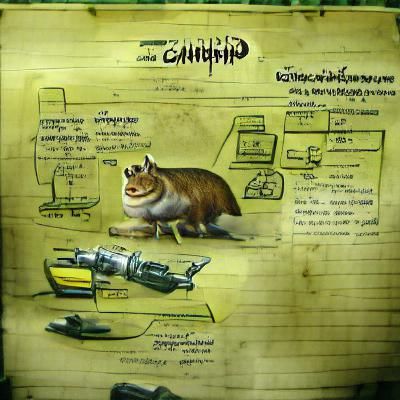 Chipmunk Computer Scientist in Dutch Indonesian Art