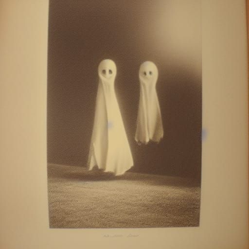 Vintage Sepia Print of Ghostly Apparitions