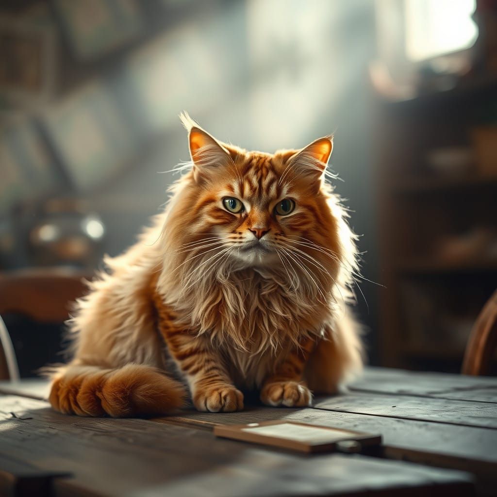 Regal Feline Formed Like a Golden-Brown Loaf