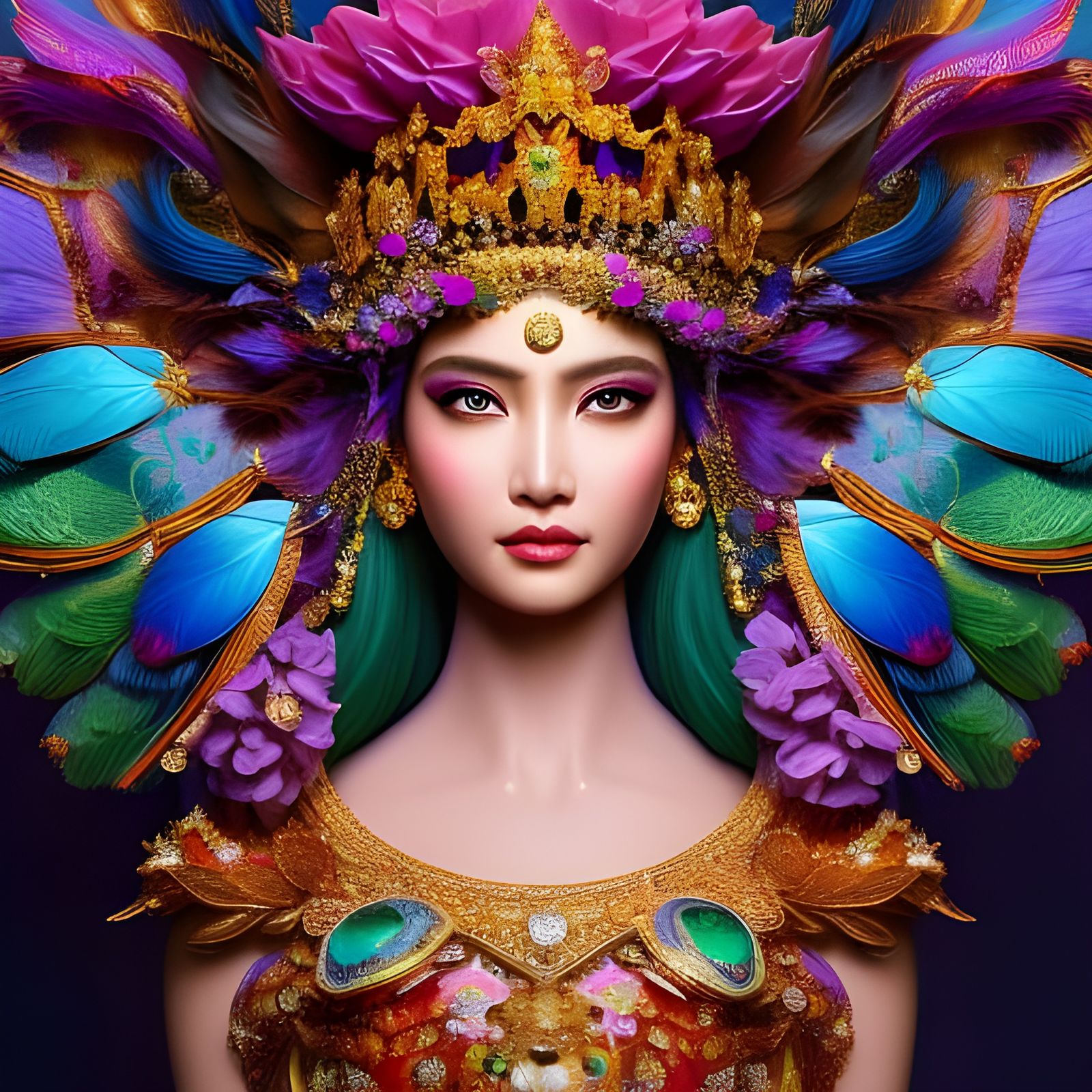 Princess with Jeweled Crown, Digital Art