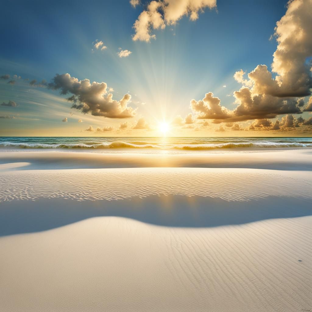 Florida Beach in Detailed Matte Painting Style