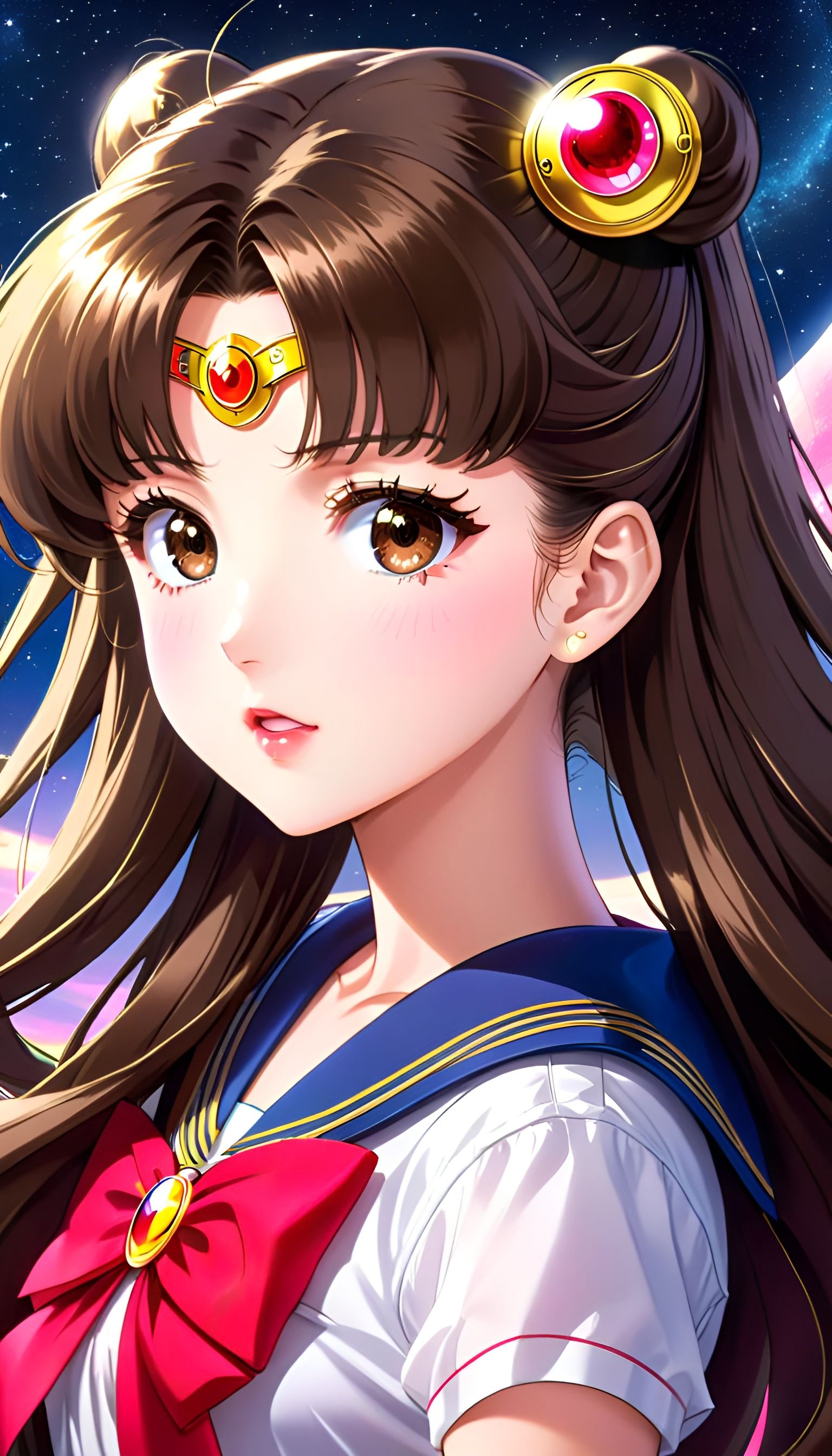 Brunette Sailor Moon: Detailed Anime Style