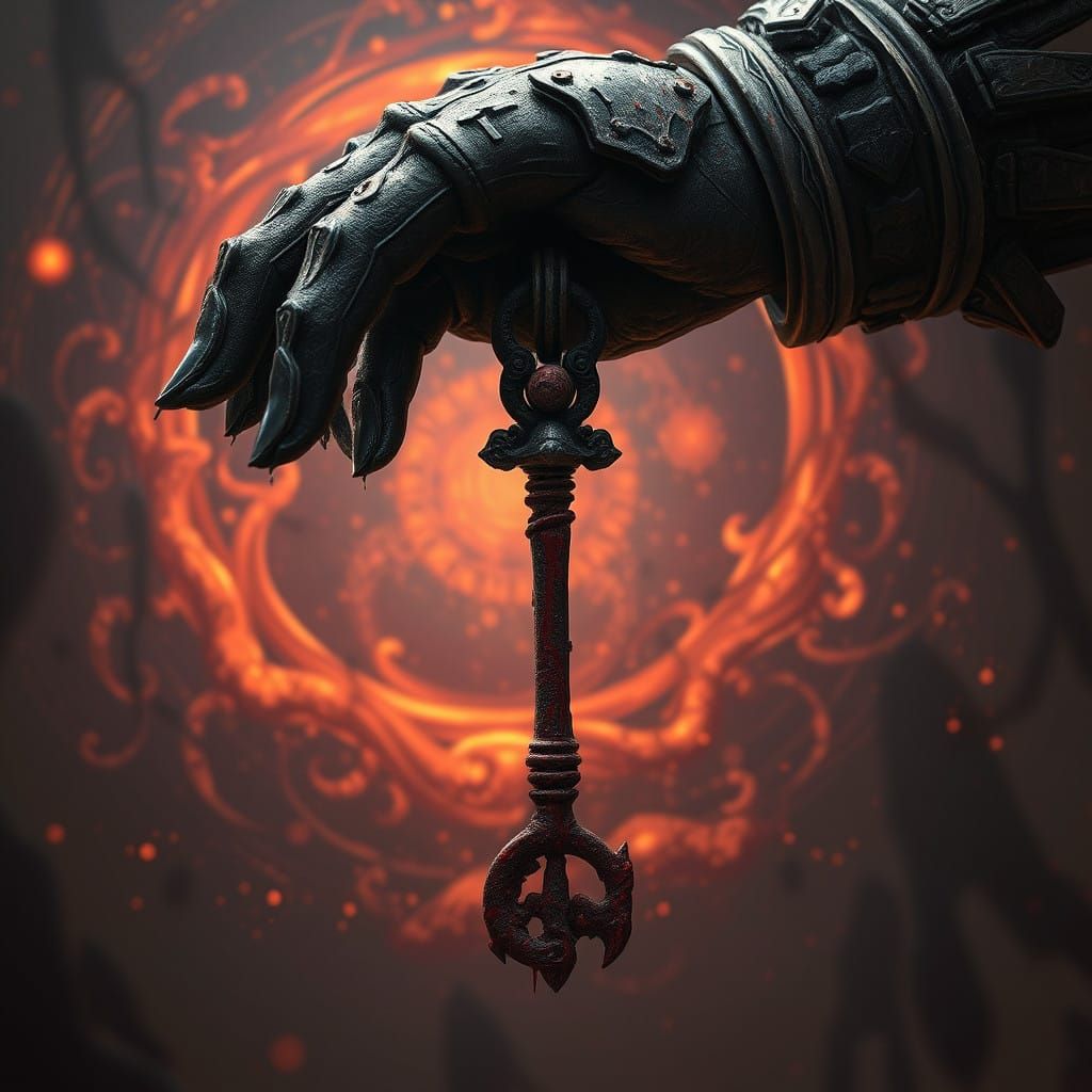 Ancient Key Surrounded by Mystical Energies
