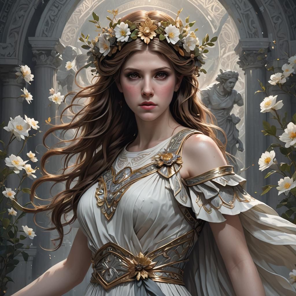 Persephone in the Underworld: Hyperdetailed Portrait