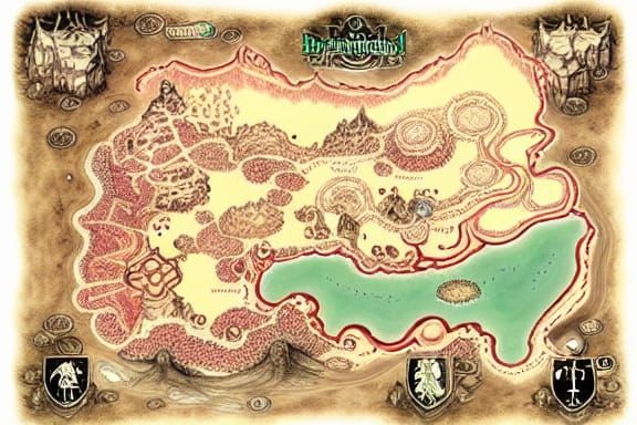 Intricate Fantasy Map Art