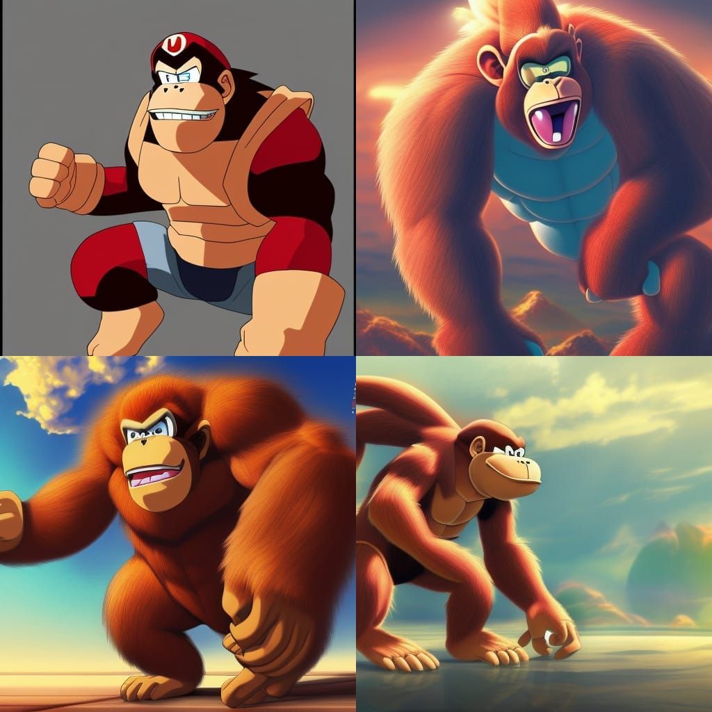 Donkey Kong Oozaru Form in Anime Style