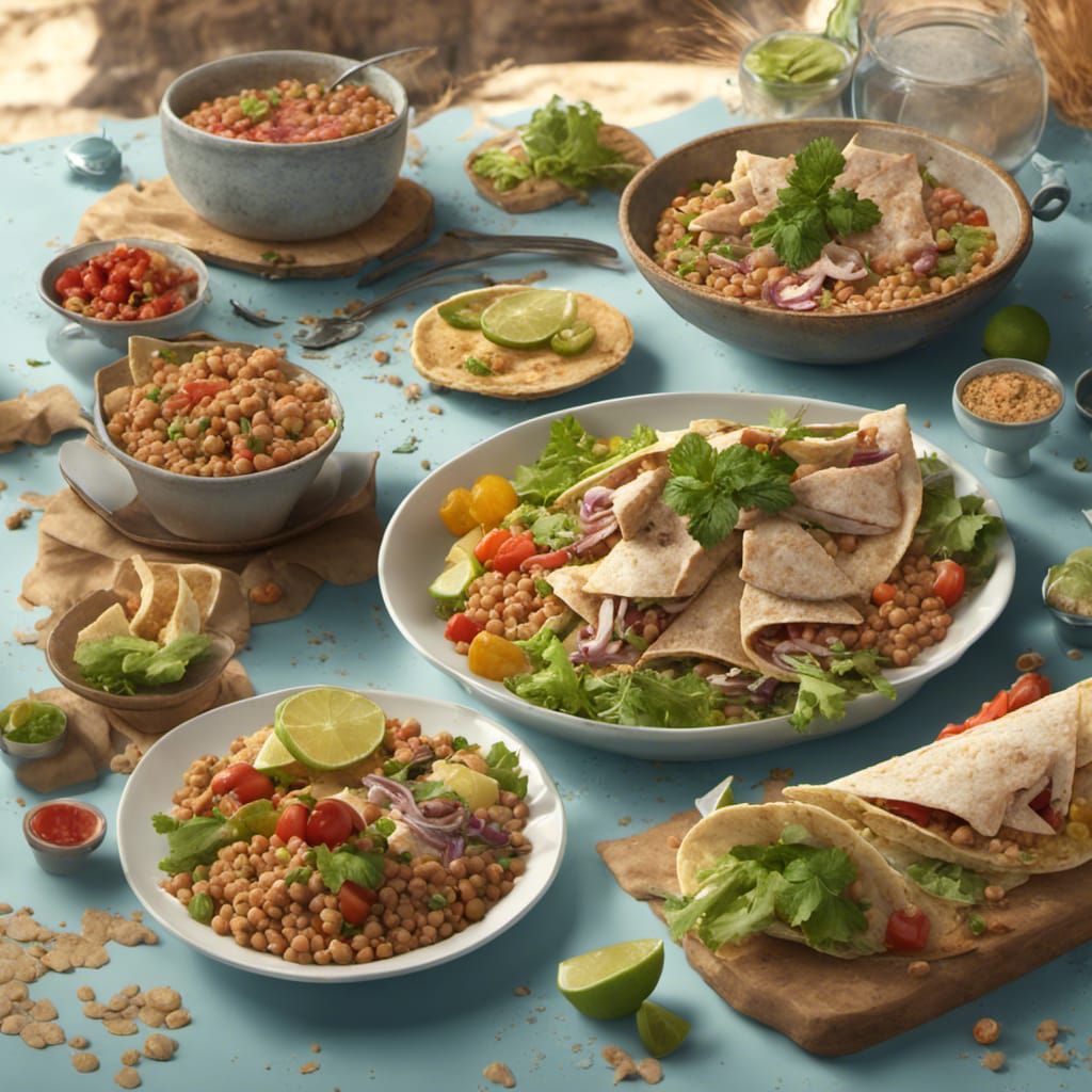 Lentil and Tuna Realistic Food Art