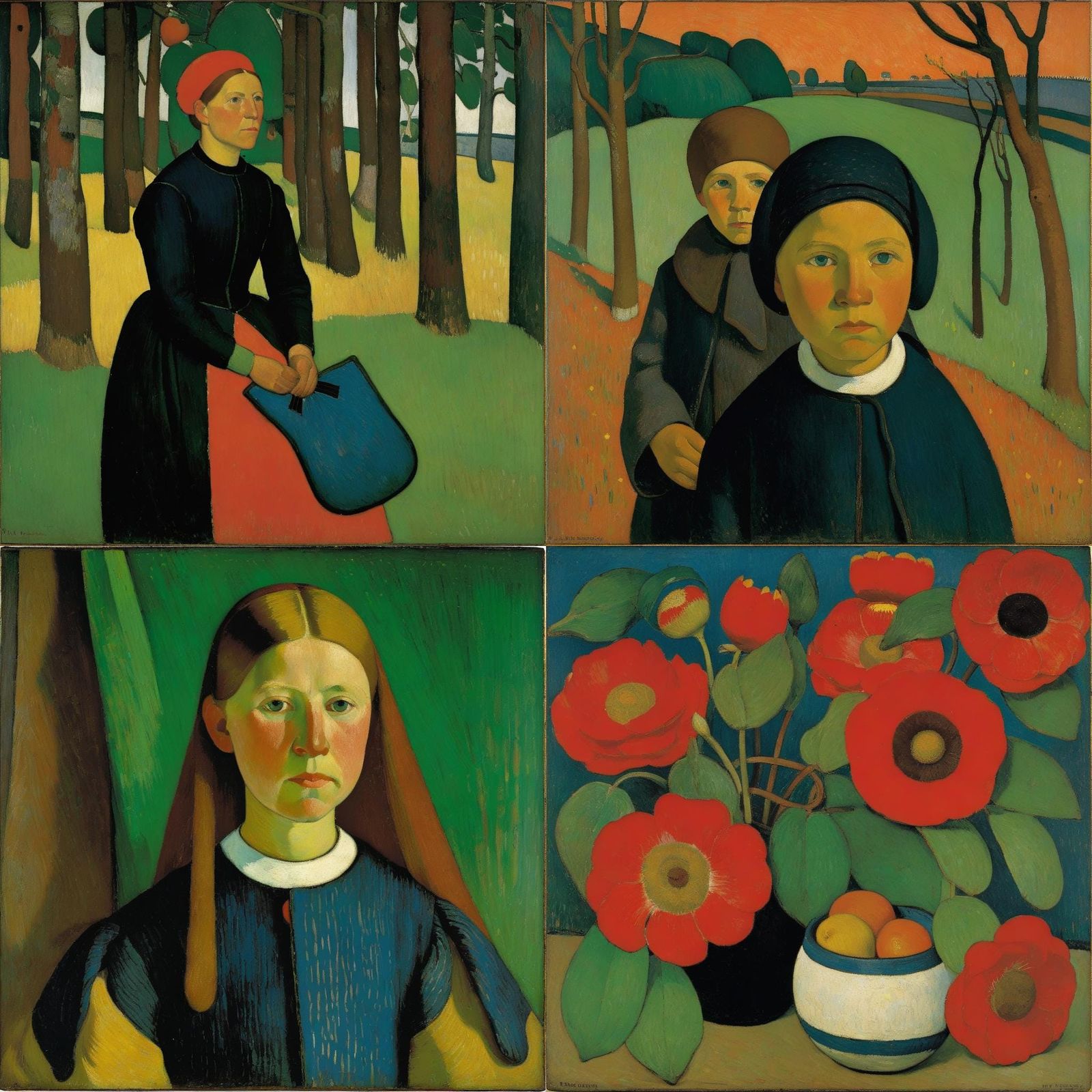 Expressive Portrait in Early Expressionist Style