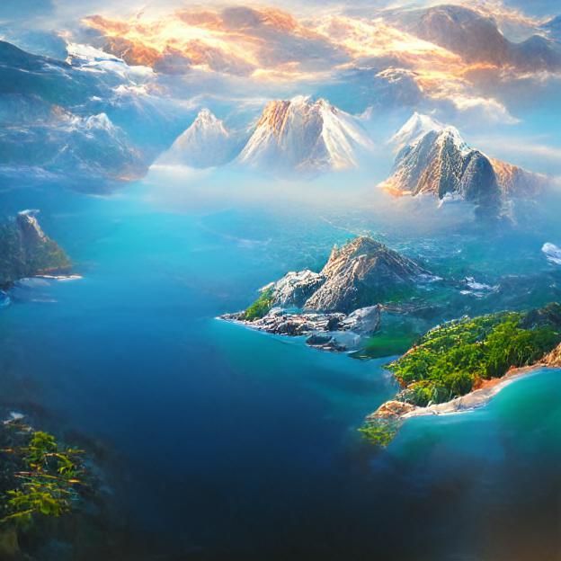 Majestic Beach Vista Bathed in Morning Sunlight