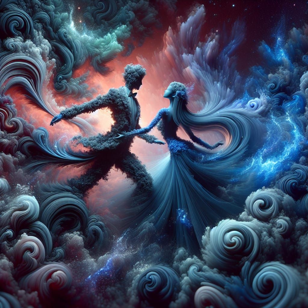 Ethereal Dance of Smoke and Crystals: Matte Painting