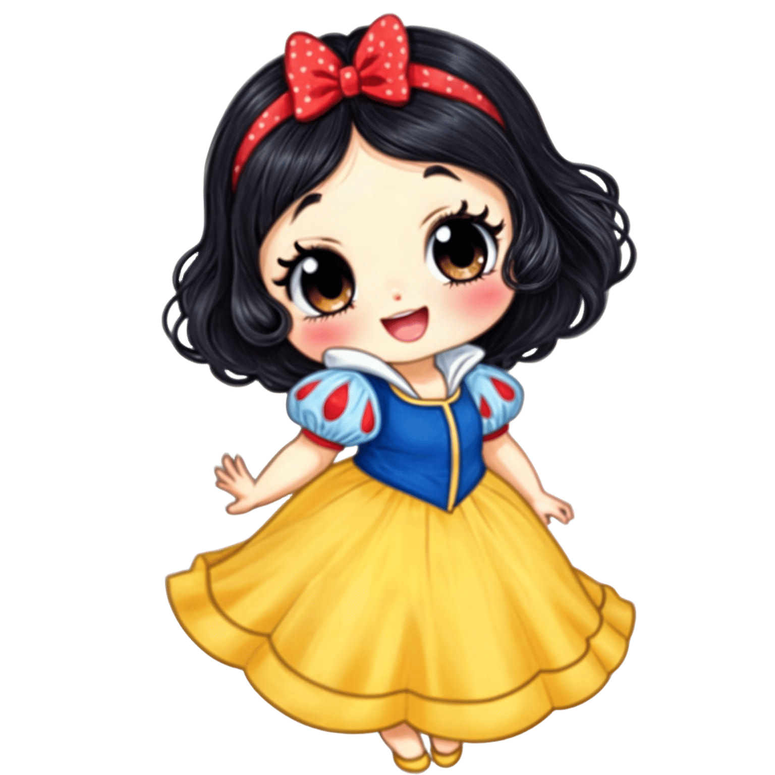 Kawaii Snow White Illustration in Cartoon Style