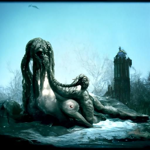 Naked Cthulhu: A Dark Fantasy Horror Illustration