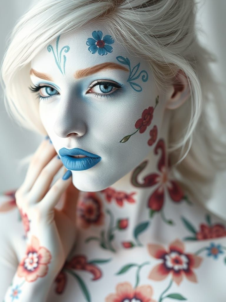 Floral Body Paint Portrait