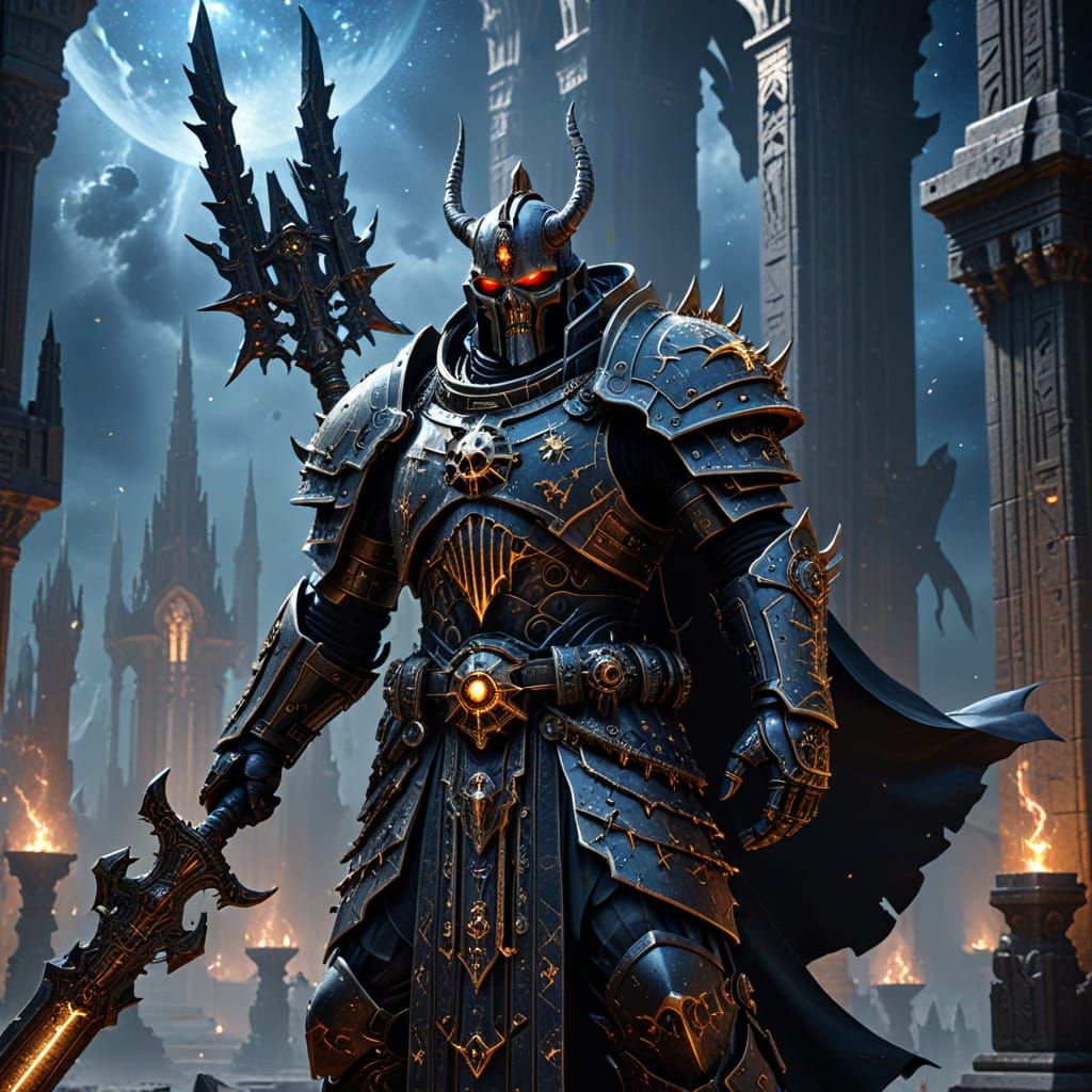 Arcane Priest Guards Gothic Temple in Warhammer Style