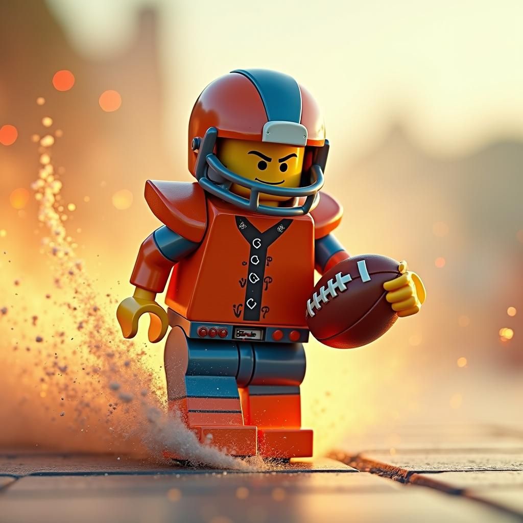 Vintage Lego Football in Fantasy Concept Art Style