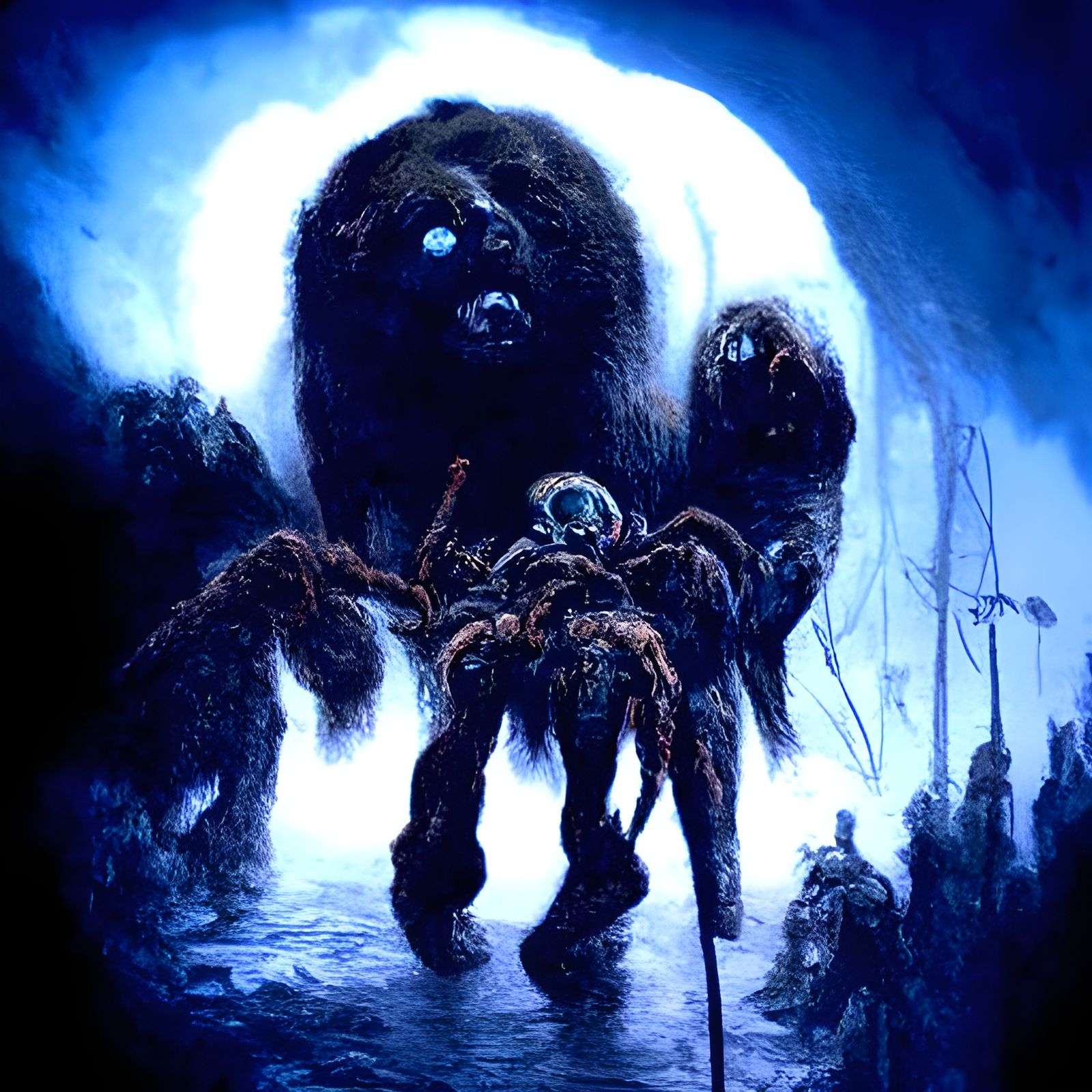 Cosmic Spiders Infestation of Dead Bear