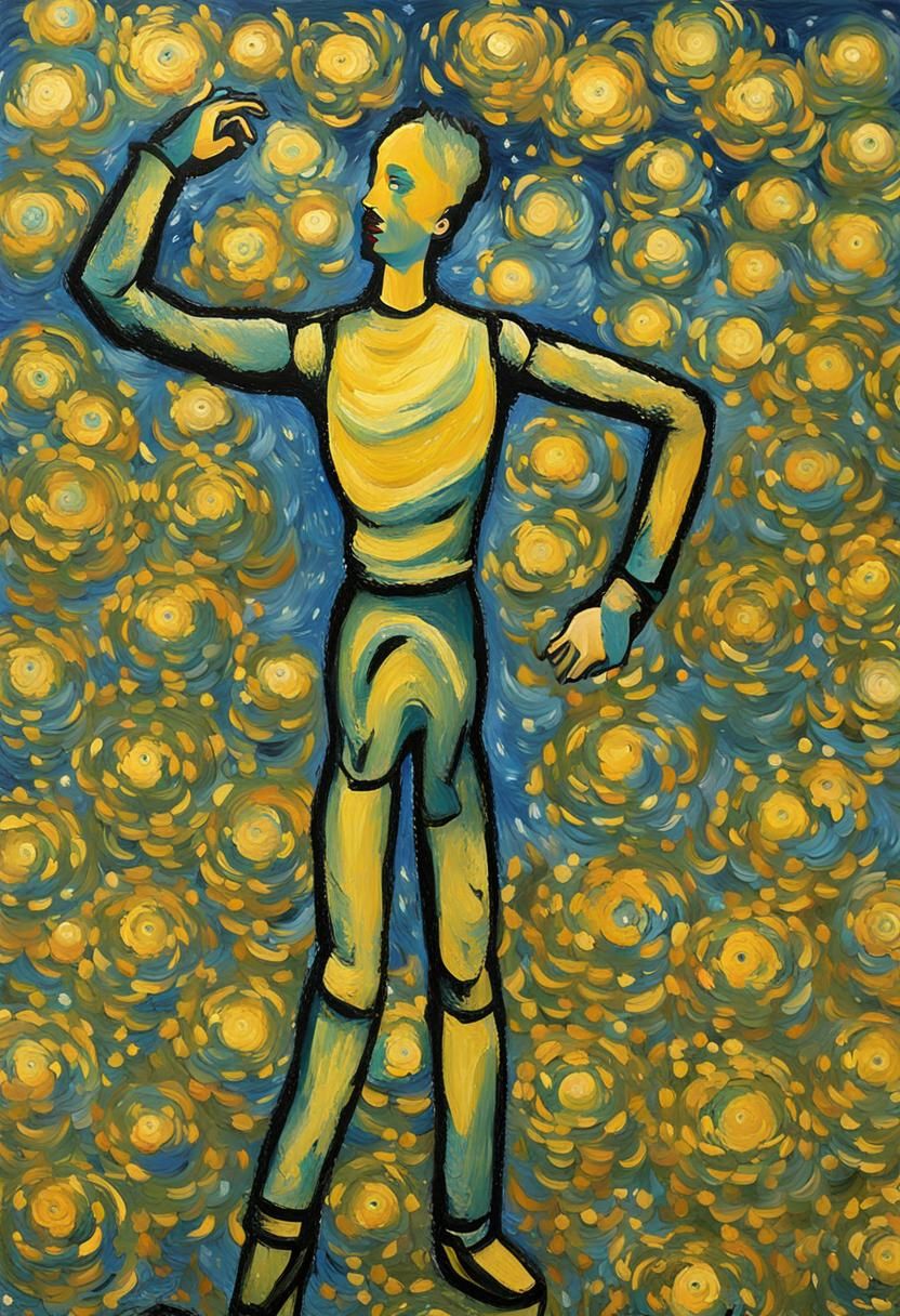 Starry Sunflower Field: Van Gogh-Style Impressionism