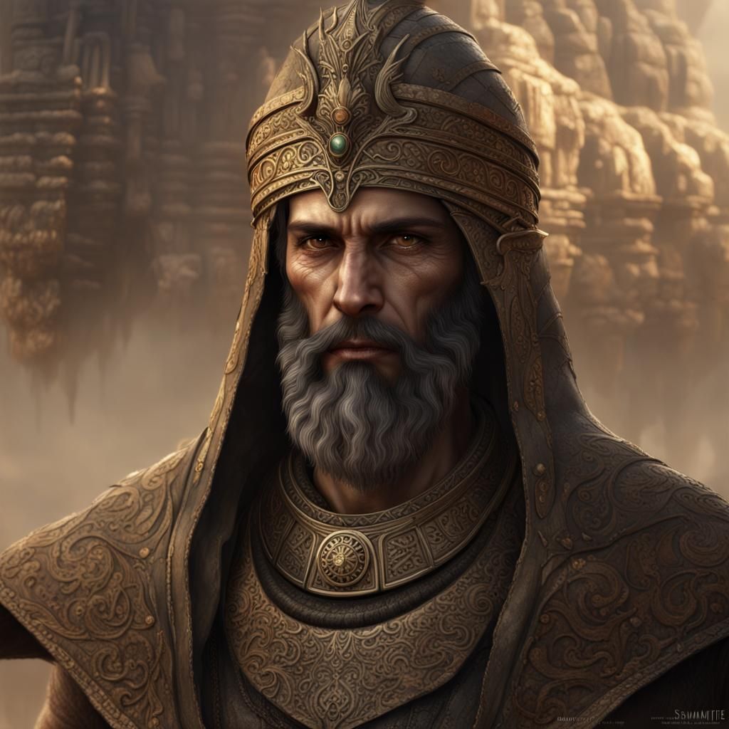 Dwemer Deep Elf Portrait in Fantasy Steampunk Style