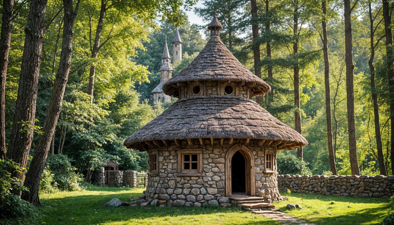 Rustic Stone Hut with Curvy Roof