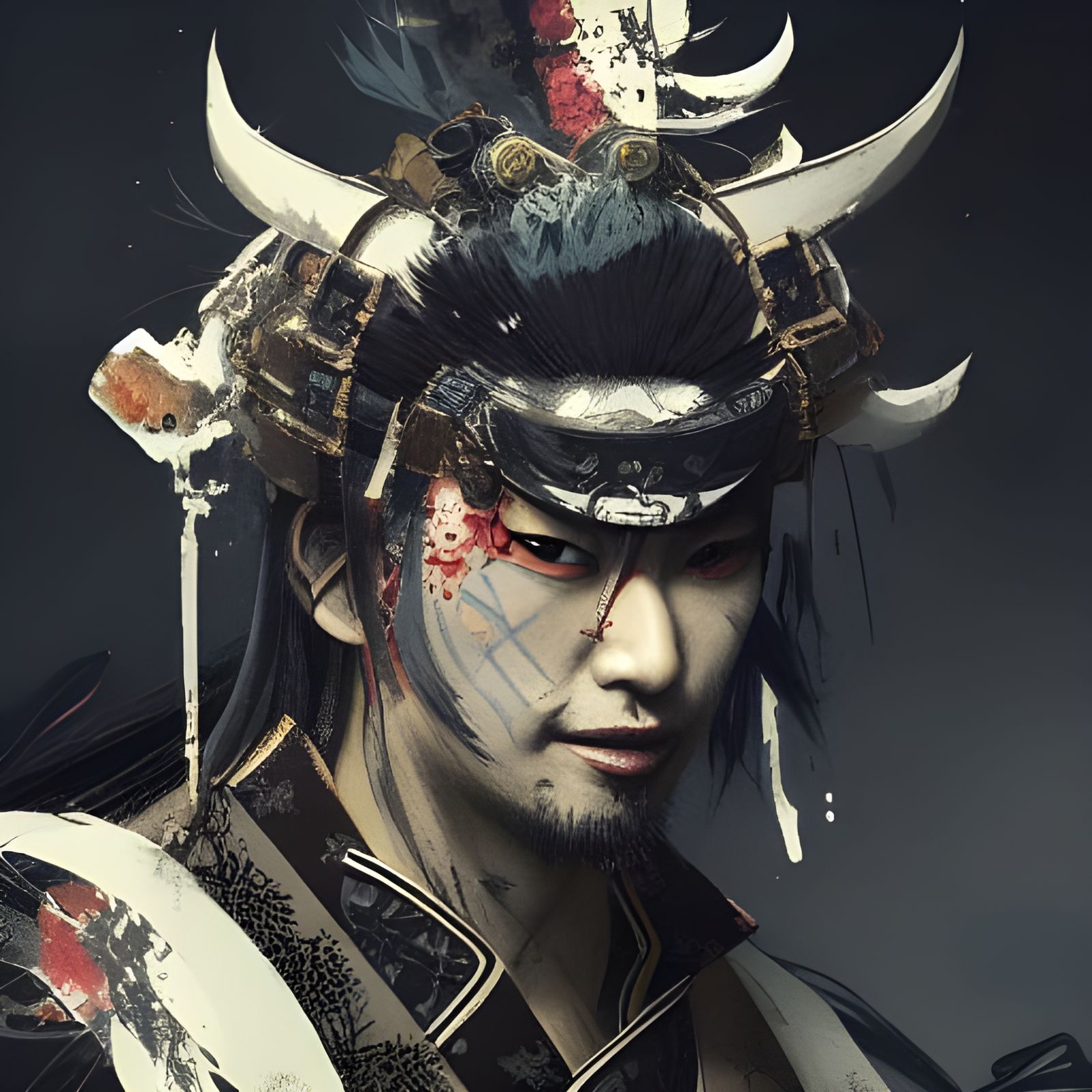 Shadow Samurai with Japanese Ornamentation in 4K