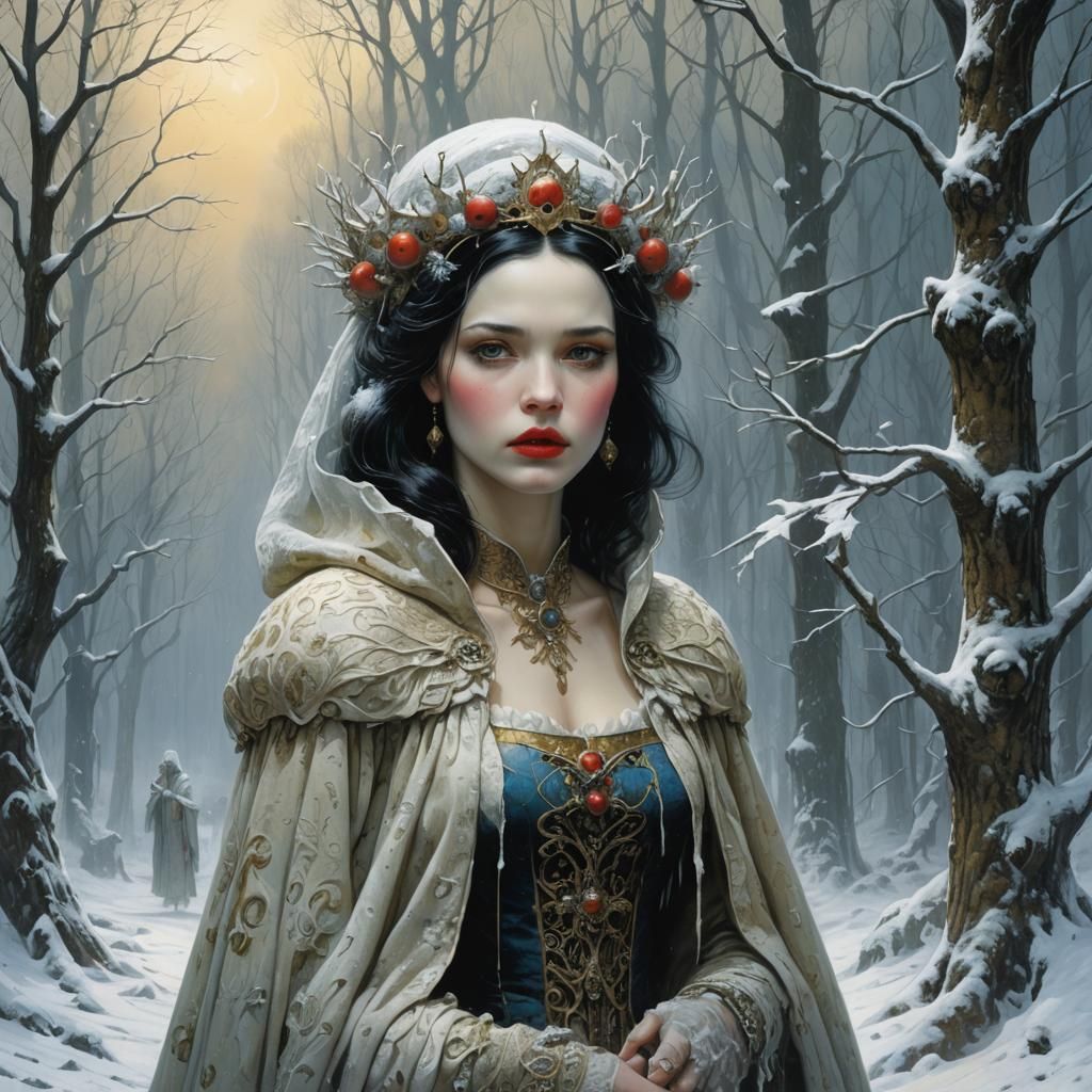 Icy Snow White: A Dark Fantasy Portrait