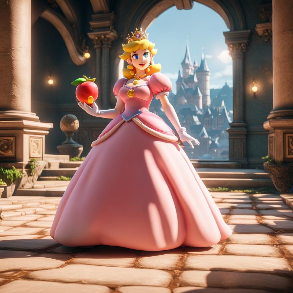 Princess Peach in 3D Game Cinematic Style
