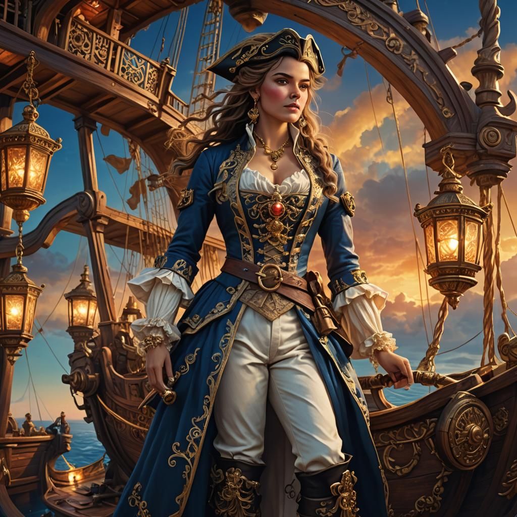 Rococo Pirate Concept Art on Luxury Ship