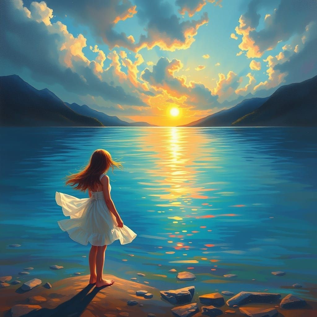 The girl on the beach