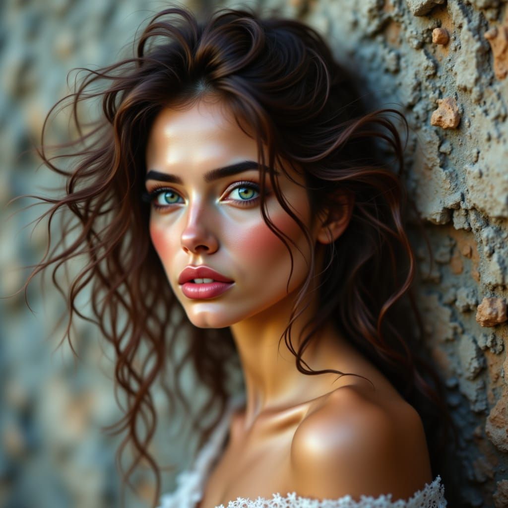 Serene Woman in Art Nouveau Style