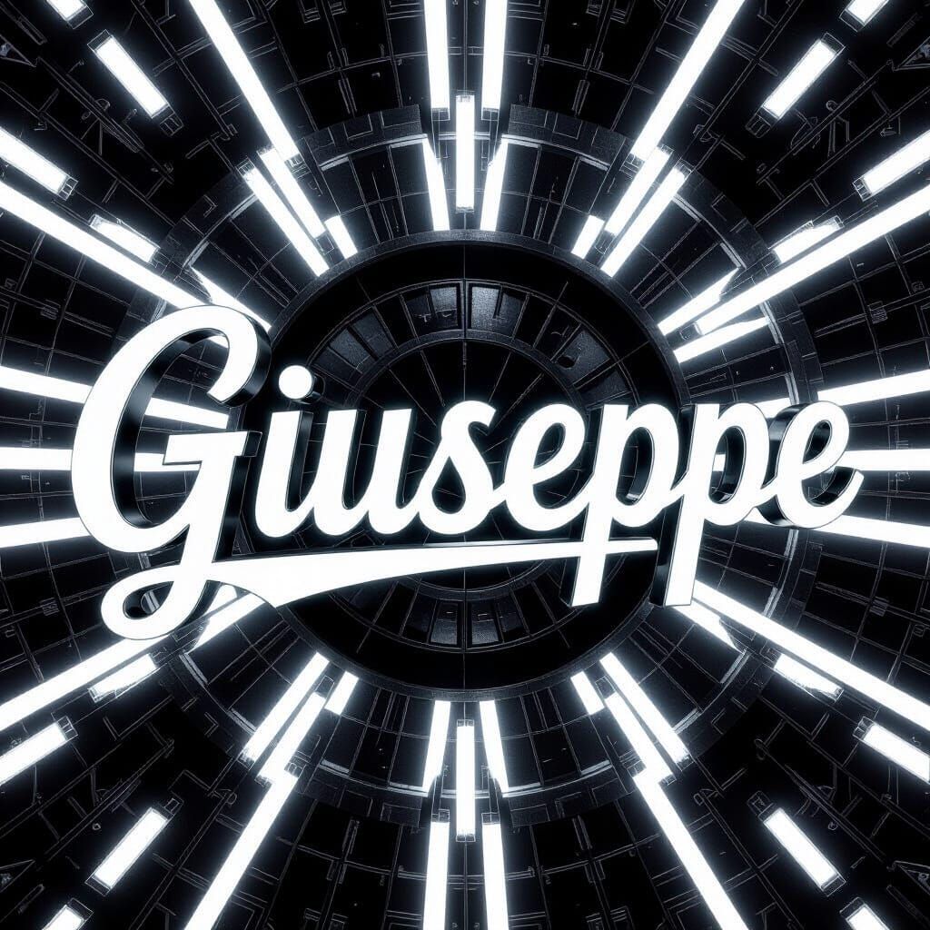 Elegant 3D Cursive "GIUSEPPE" in Futuristic Style