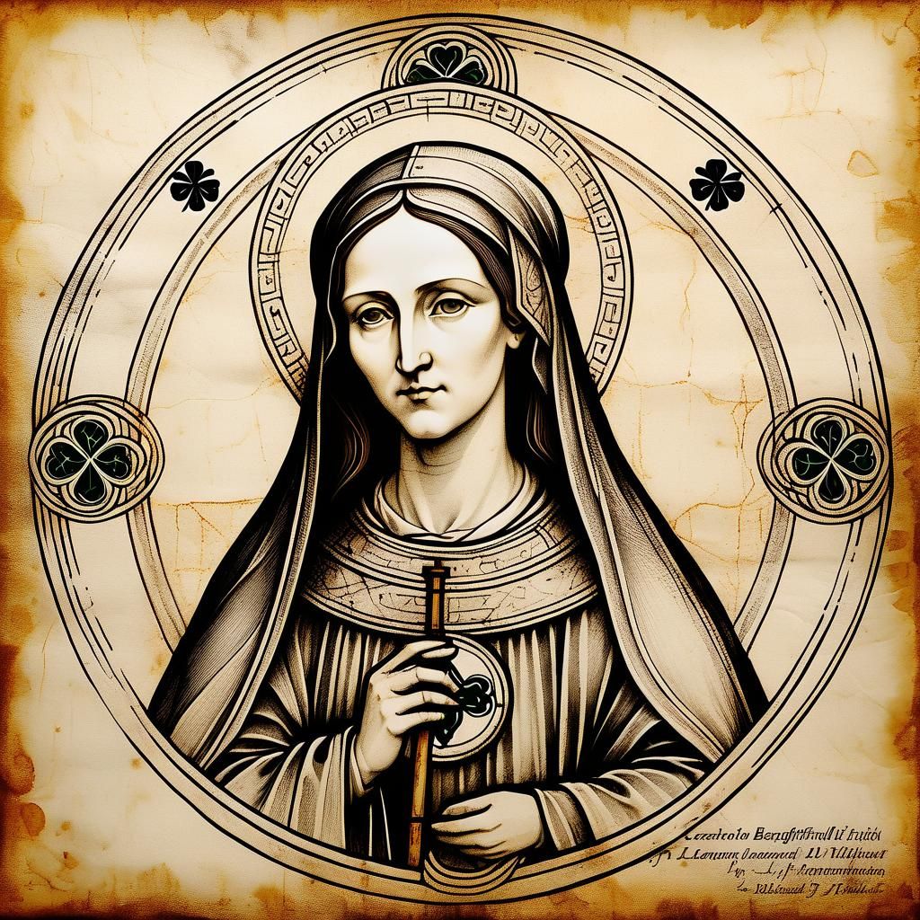 St. Brigid of Ireland in Renaissance Style