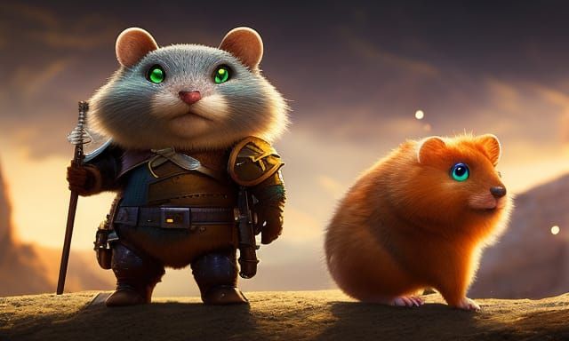 Armored Hamster: Realistic 3D Digital Art