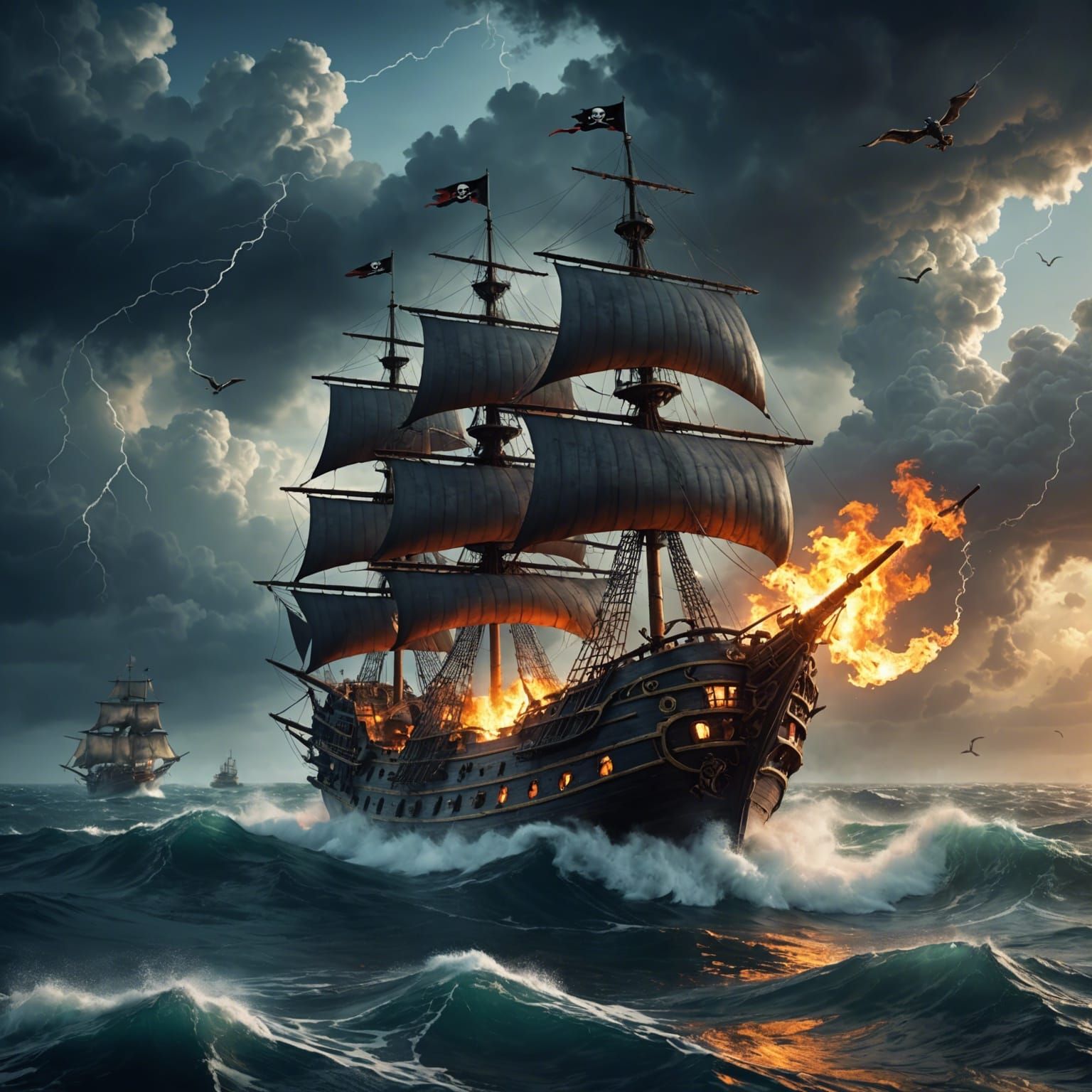 Ghost Ship Pirate Battle in Magic Storm