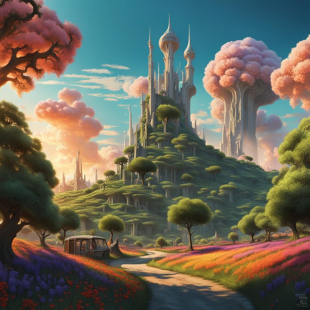 Magical Village Near Arles: Fantasy Concept Art