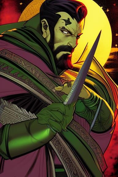 Ra's Al Ghul as a Swords Bard, Digital Art