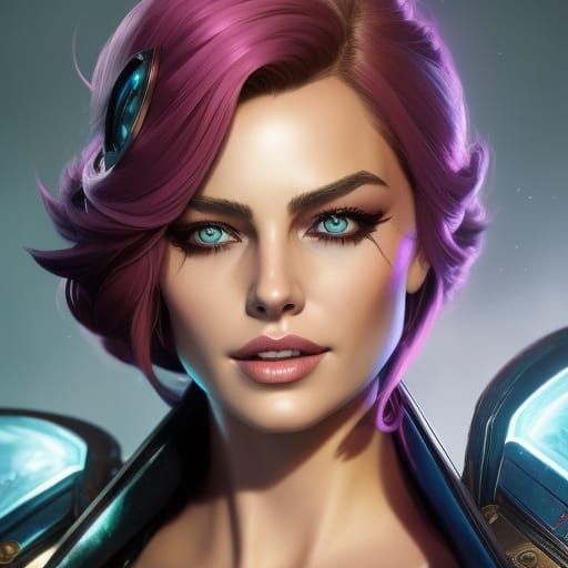 Vi from Arcane: Hyperdetailed Comic Book Portrait