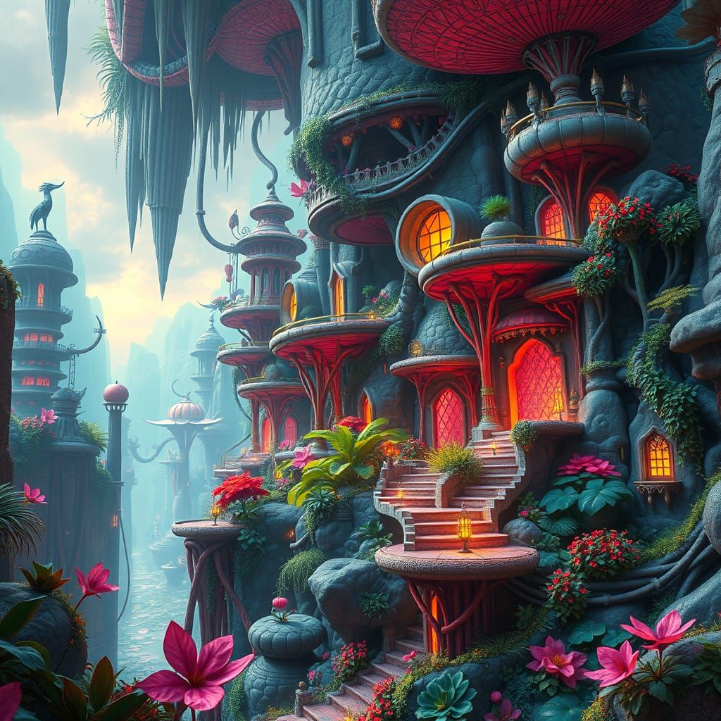 Ethereal Cityscape of Whispers and Wonders