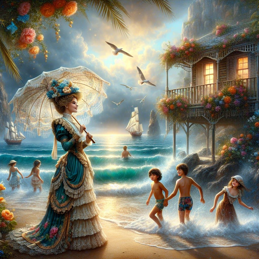 Magical Governess by the Seaside Cabin