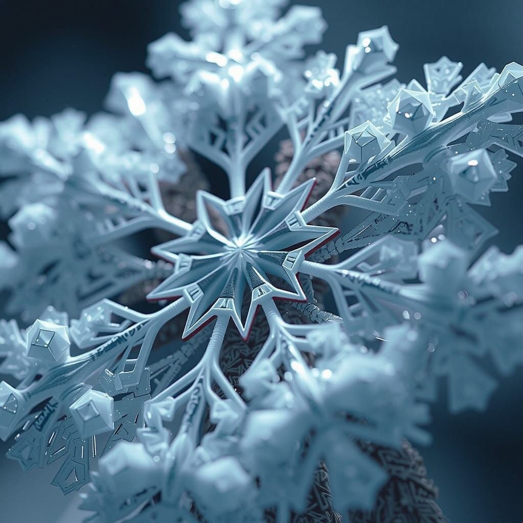 Ethereal Snowflake Portal in Vibrant Colors